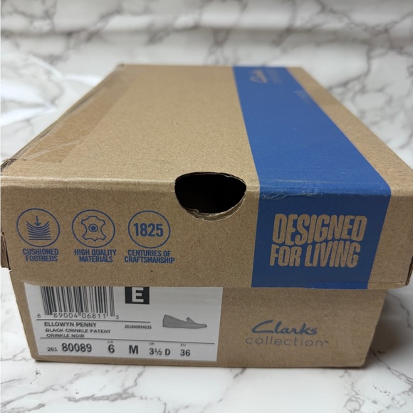 Clarks Ellowyn Women's Shiny Black Penny Loafers US Size 6 - Picture 8 of 8